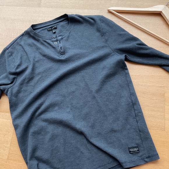 Dark grey henley long sleeve shirt - Picture 2 of 2